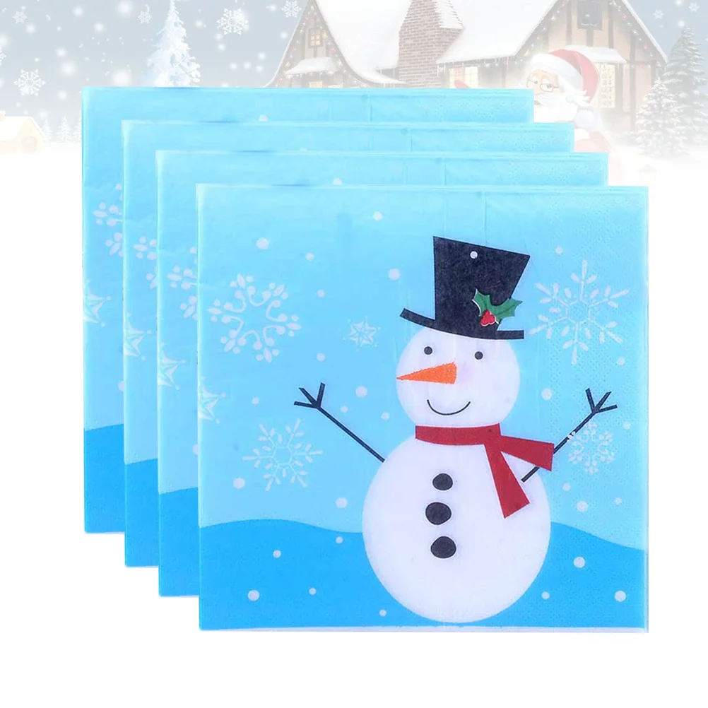 

60 шт., бумажные салфетки с принтом Санта-Клауса