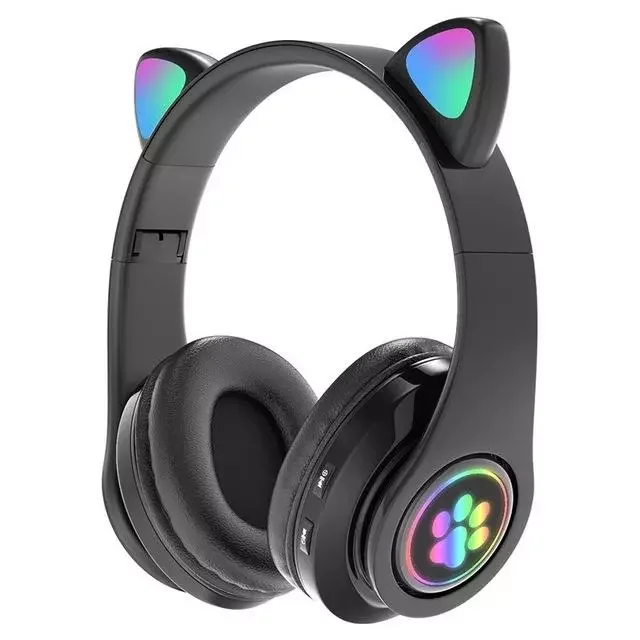 

Cute Cat Ear Paw Headset Glowing Kids Wireless Bluetooth-Compatible 5.0 Headphones Girls Gift Earphones with Mic Children Gifts