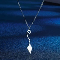 chereda cute necklace stainless steel broom charm gold necklace pendant witch broom broomstick necklaces for women jewelry