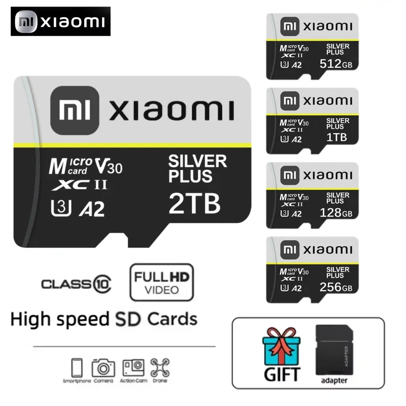 Высокоскоростная карта памяти Xiaomi SD 2 ТБ 1 Class 10 Mini Micro TF Flash USB Pendrive Card 512 ГБ 256 для