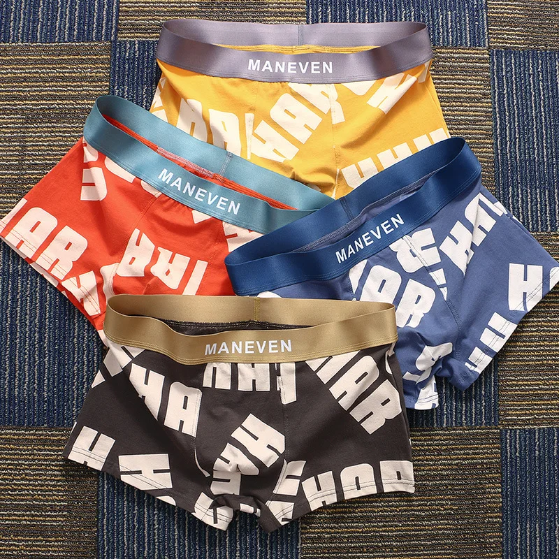 Men's Panties Men's Underwear Pure Cotton Man Boxers Comforable Men's Underpant Breathable New Printed Style Set Free Shipping