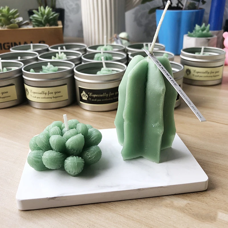 

DIY Succulent Plant Silicone Candle Mold 3D Candle Silicone Molds Scented Aromatherapy Plaster Cake Mold Cake Decoration Mould