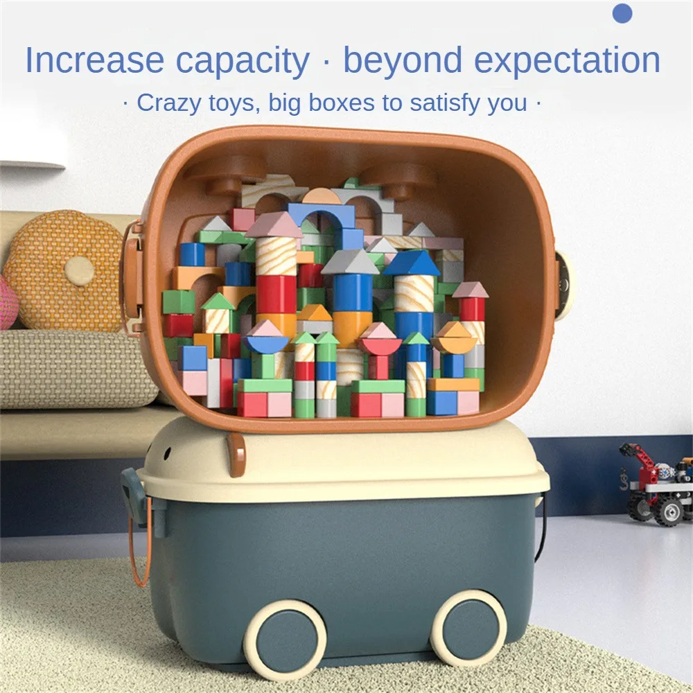 

4mm Thickness Large Capacity Clothes Storage Box Pp Snack Storage Box Children Fit Box Household Tools With Wheels Baby