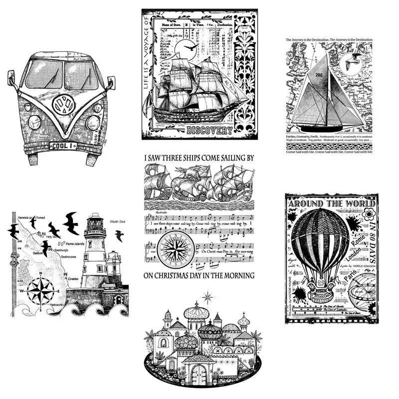 

New Arrival Clear Stamps 2022 For Scrapbooking Paper Making Transportation Ship Car Account Craft Set Card Transparent Seal