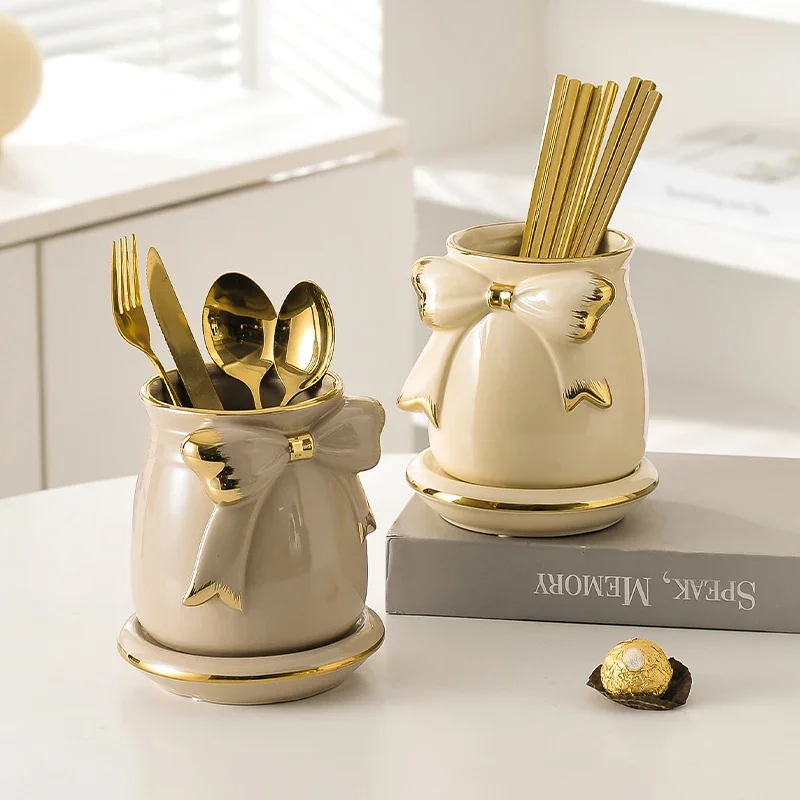 Керамическая кремовая стильная домашняя палочка для еды кухонная посуда сливная