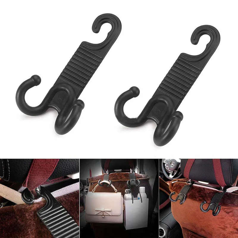 

Universal Car Sundries Hook Double Hook For Car Durable Car Hook Multifunctional Car Sundries Headrest Hook Storage Hook