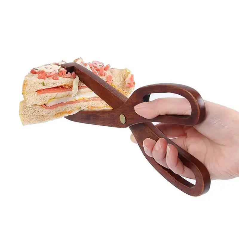 

Wood Food Tongs/scissors Barbecue Steak Tongs Bread Dessert Pastry Clip Clamp Buffet Kitchen Cooking Tools Pastry Clip