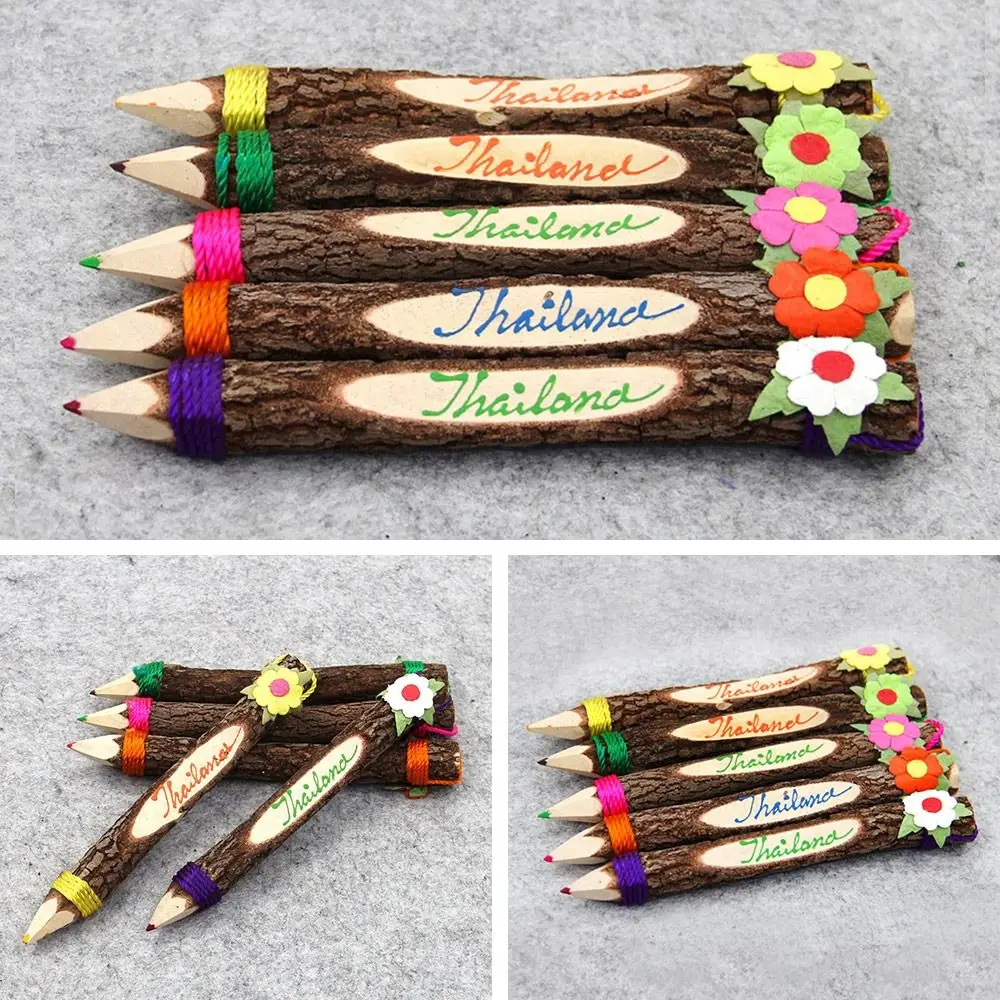 

12Pcs/set New Stationery Crafts Writing Tool Art Work Wooden Pencil Graphite Branch and Twig Color Pencil