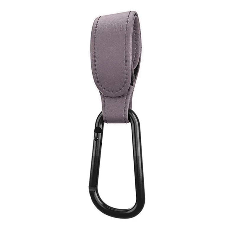 

Practical Stroller Hooks Adjustable Strong Velcros PU Leather Aluminum Carabiner