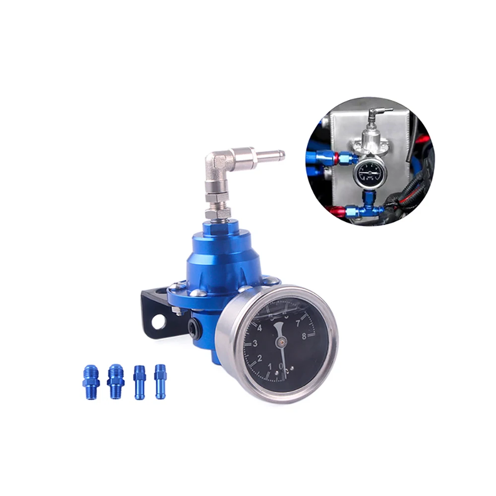 

Car Retrofit fuel booster Universal Auto Internal Parts Adjustable fuel pressure Regulator With Gauge Kit Vehicle Accessories