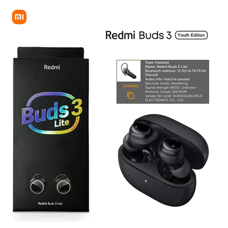 Оригинальные наушники Xiaomi Redmi Buds 3 Lite TWS Bluetooth 5,2, гарнитура IP54 18h, наушники Ture, беспроводные наушники 3 Youth Edition