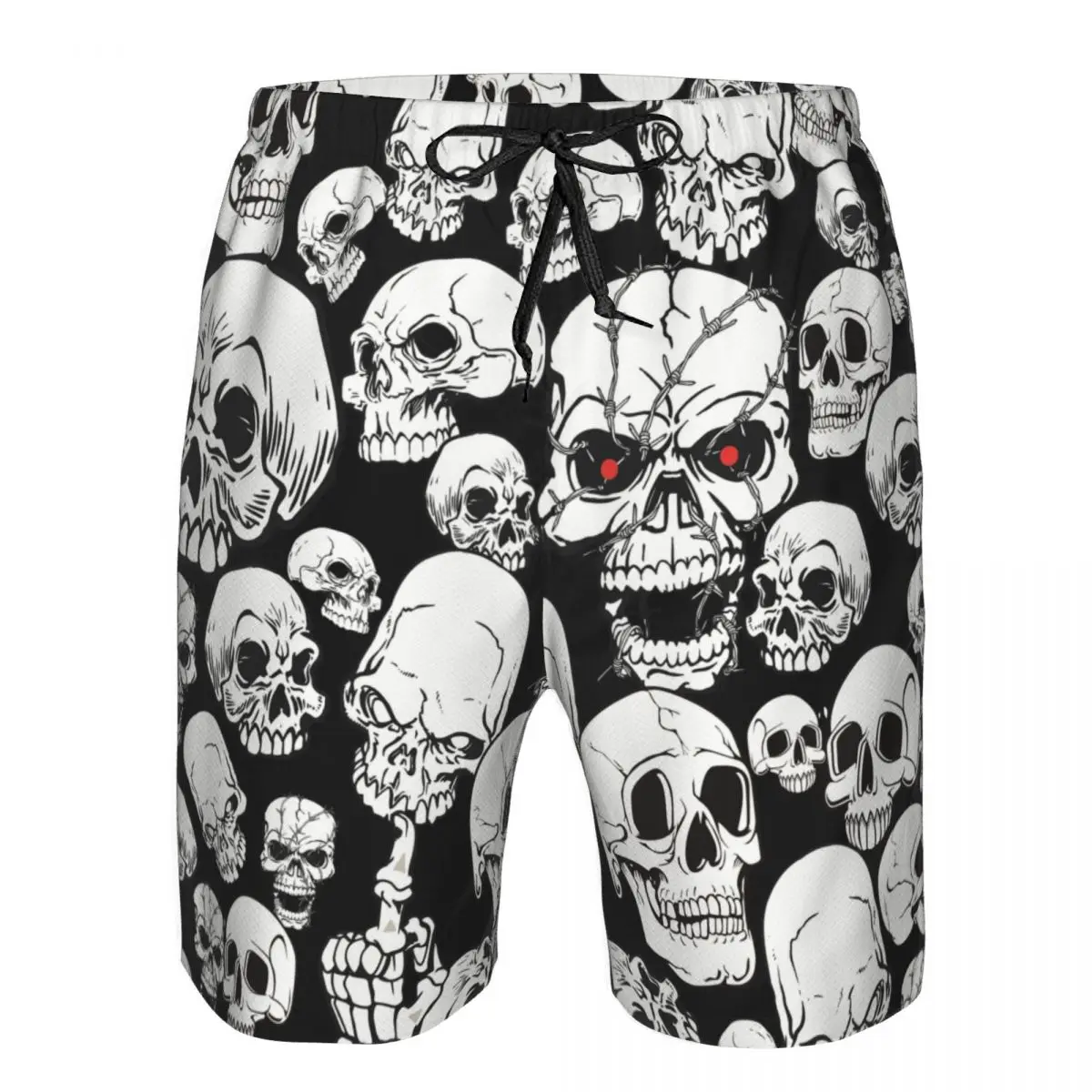 

Быстросохнущие летние мужские купальники, пляжные короткие трусы для мужчин, страшный череп с красными глазами, купальный Купальник, пляжн...