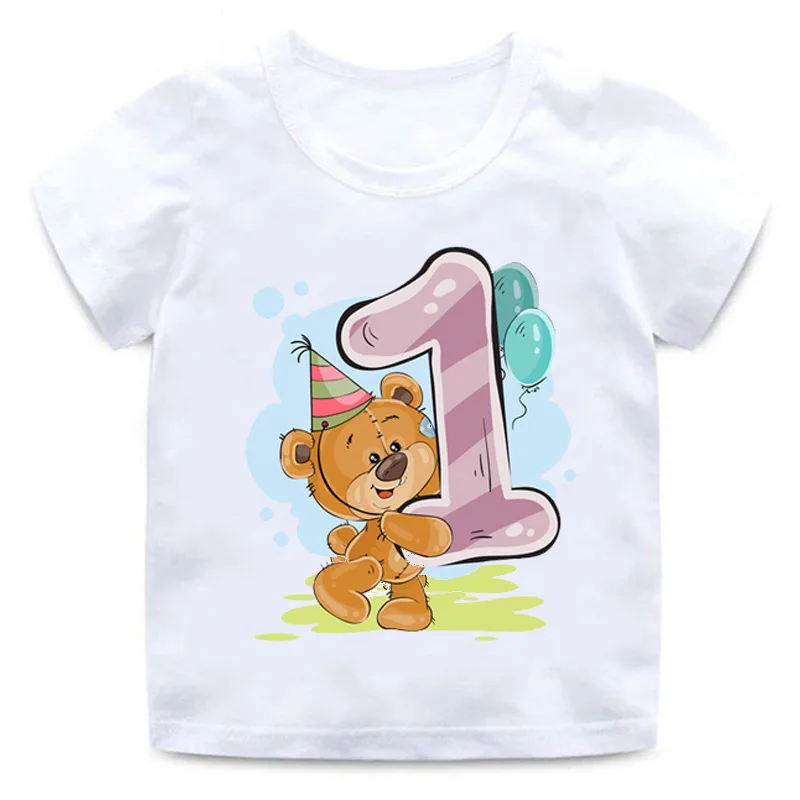 

Summer Kids Boys Girls Birthday T Shirts Short Sleeve T Shirts Kids Party Clothing T Shirts Top Clothes Kids Girls Boys Clothes