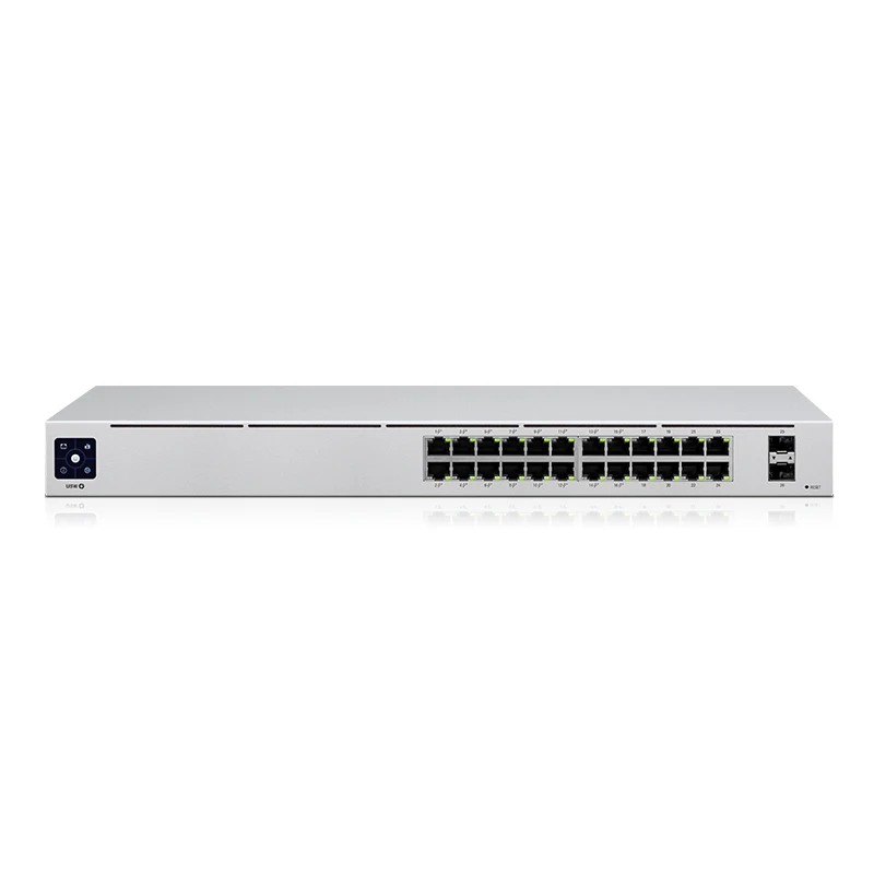 UBIQUITI USW-24 24-Port Layer 2 Switch (24 x GbE, 2x1G SFP ports, 52 Gbps Switching Capacity, a silent, fanless cooling system