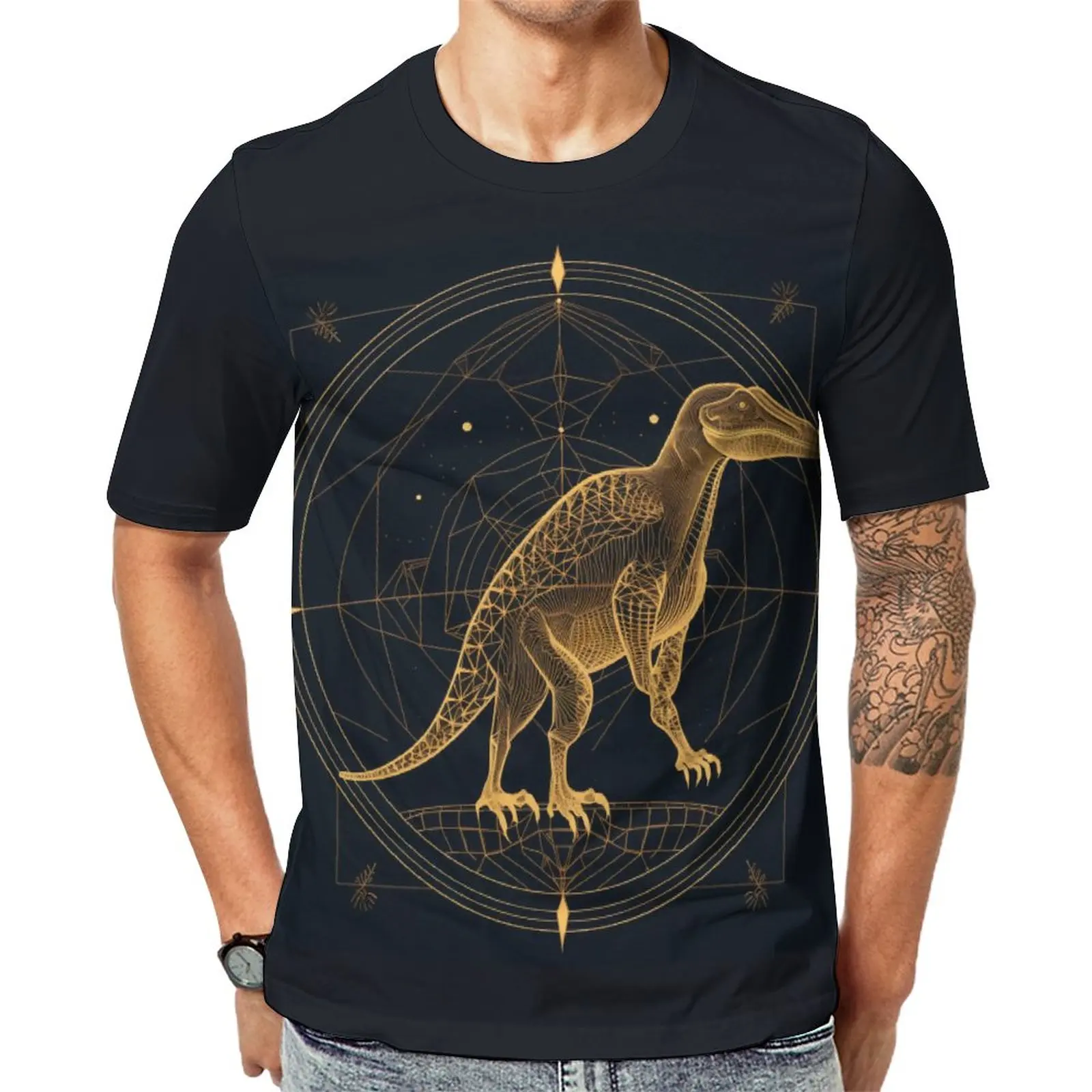 

Dinosaur T Shirt Astro Geometry Minimalist Art Trendy T Shirts Male Basic Tshirt Summer Short Sleeves Printed Clothing Big Size