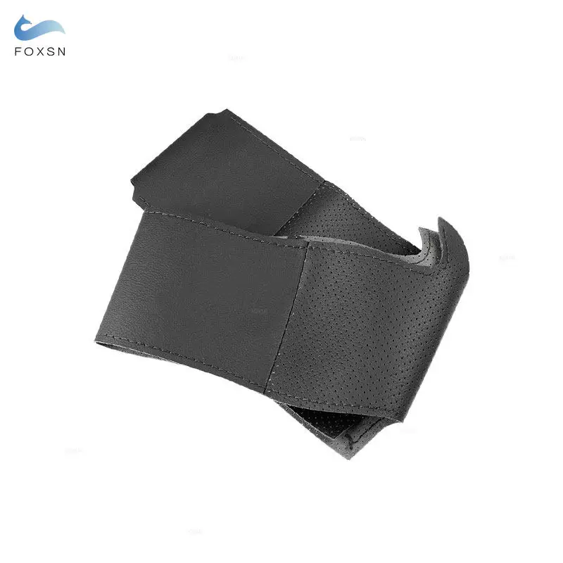 Черный кожаный чехол на руль автомобиля для Dacia Renault Duster 2010-2016 Dokker Логан сандеро