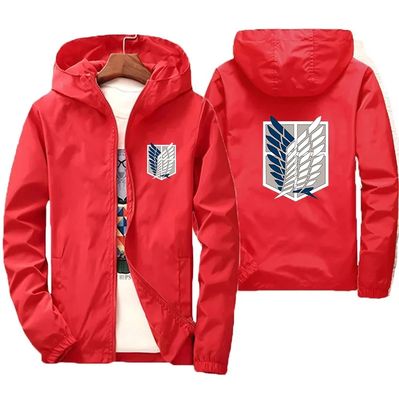 Мужская куртка с принтом аниме Атака Титанов повседневная спортивная на молнии в