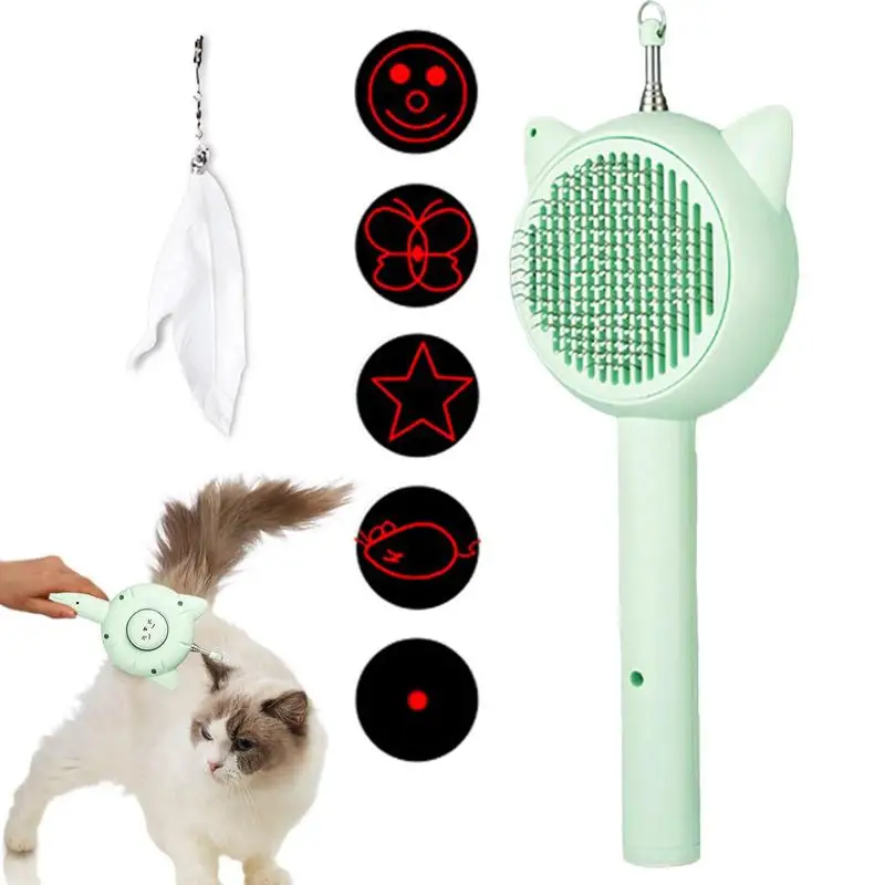 

Cat Brush For Shedding Multifunctional Cat Brush With Release Button Pet Brush For Indoor Cats Interactive Cat Toys With