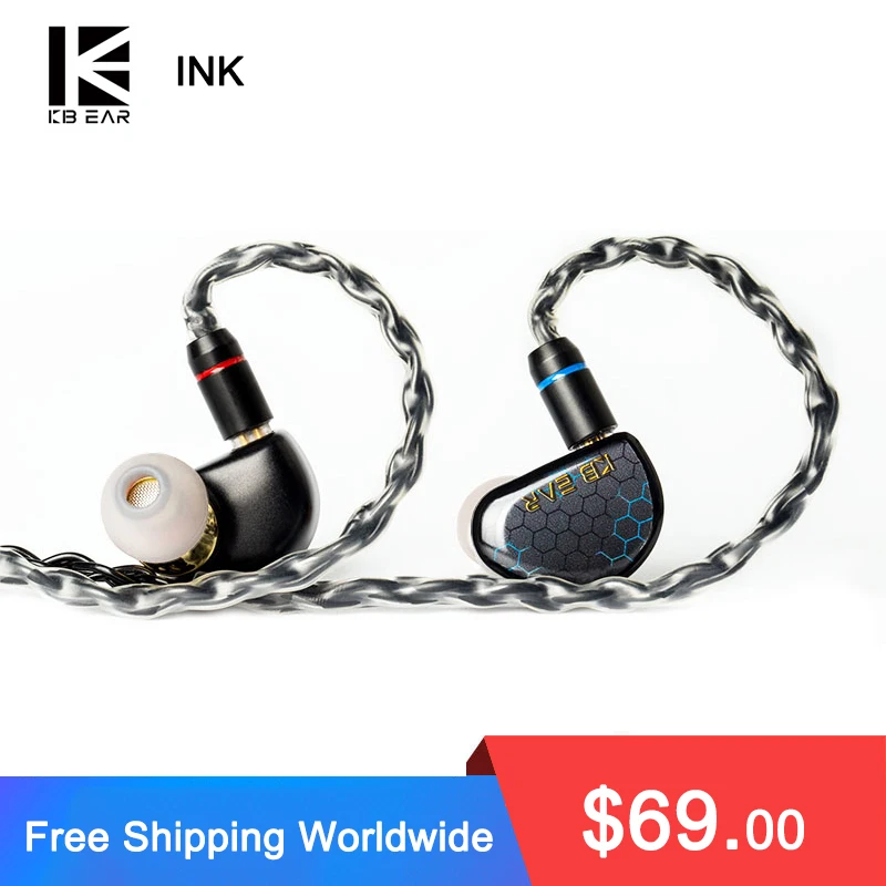 

KBEAR INK 8.8mm DLC Diaphragm Wired In Ear Earphone Monitor HIFI Game Headphone Music Headset Earbuds KBEAR Believe Diamond IEM