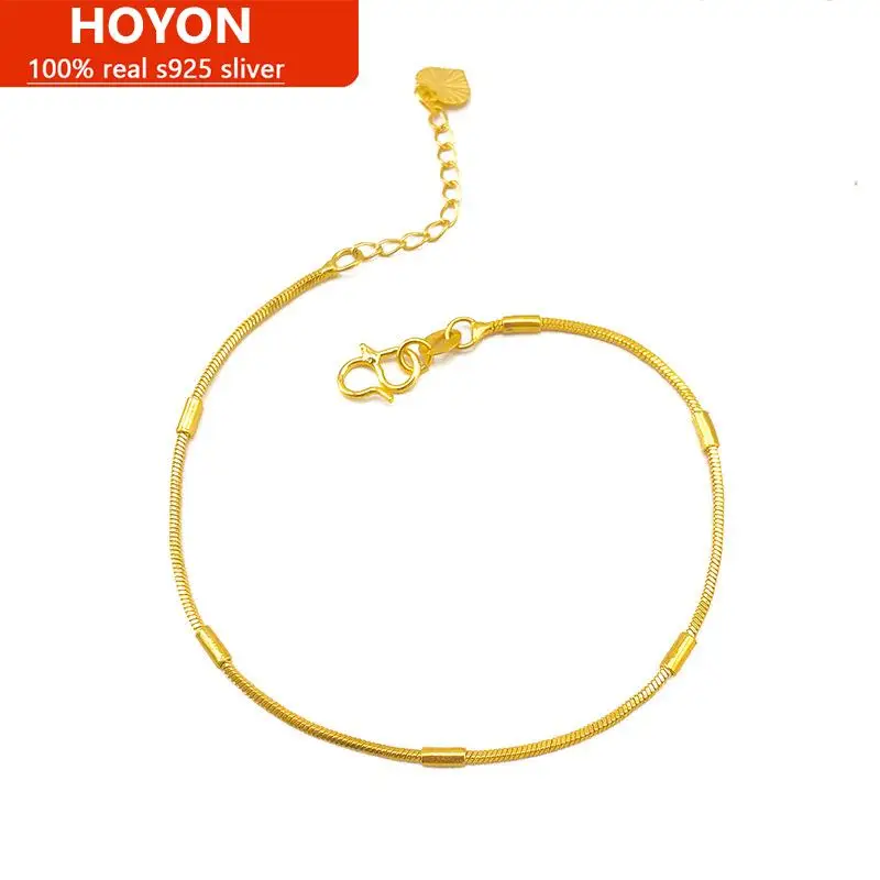 

HOYON 10K Gold Color Jewelry Jojo Bracelet For Women Birthday Gift Caterpillar/Cauliflower/Twist/Bamboo Bracelet 21cm Free Ship