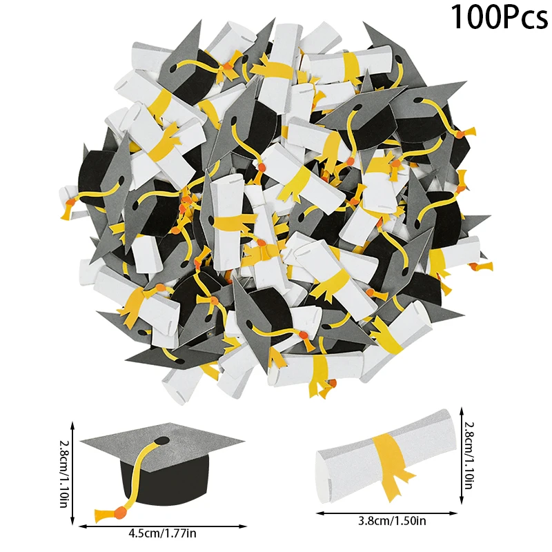 Конфетти Для выпускного золотого и черного цветов украшения для докторская