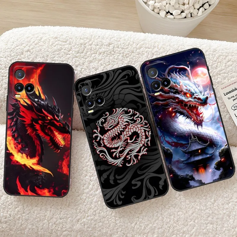 

Dragon God Pattern Phone Case For VIVO Y31 IQOO 9 U5x U5 V21e V23 Y31s Y76 X80 X60 X70 Y33s Y73 Y21 Y15s Pro Plus Cover