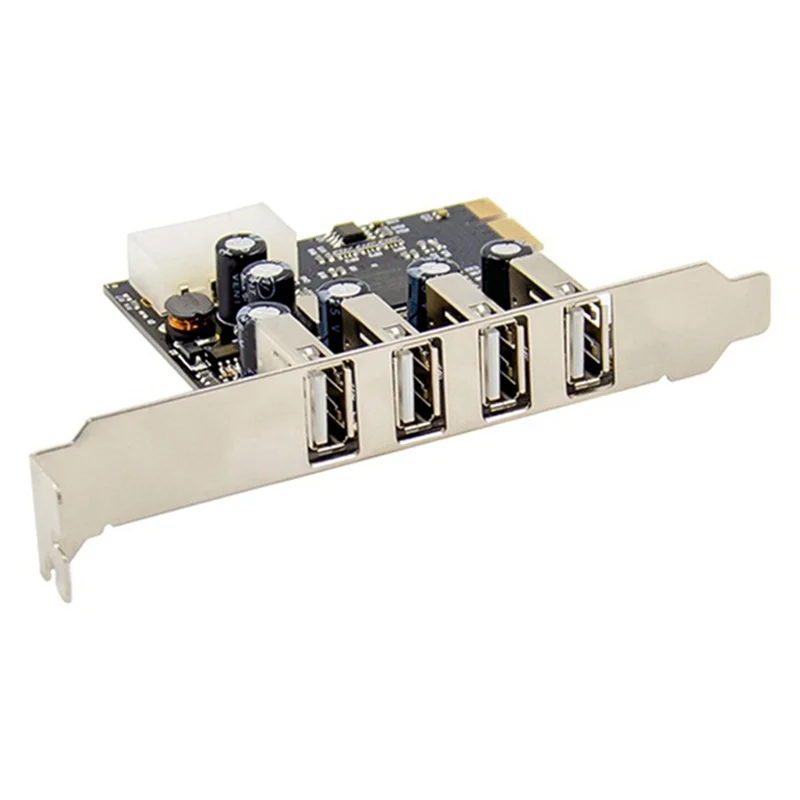 Карта-конвертер PCI-E на 4 порта USB 2.0 Карта адаптера PCIE USB2.0 MCS9990 Набор микросхем