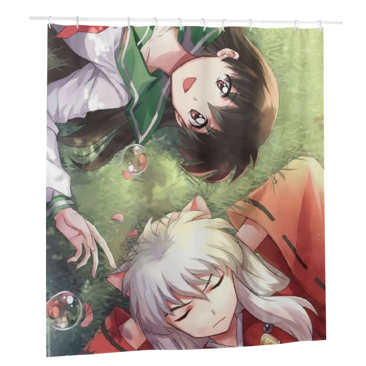 

Higurashi Kagome Shower Curtains Home Bath Curtain with 12pcs Hooks Bathing Screen Inuyasha Anime Kawaii Multi-size Curtain