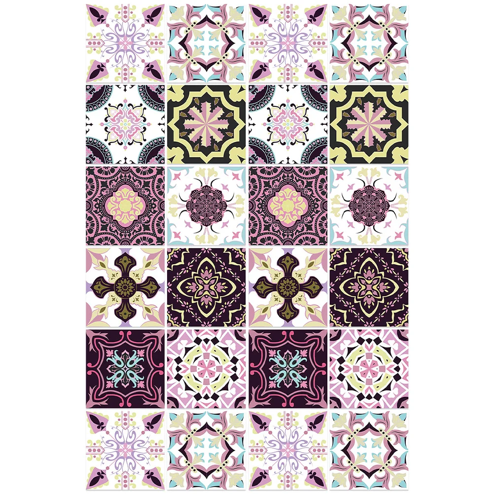 

Tile Sticker Kitchen Adhesive Decals Decorative Backsplash Self Wallpaper Home Removable Tiles Mandala Bathroom Flower Stick