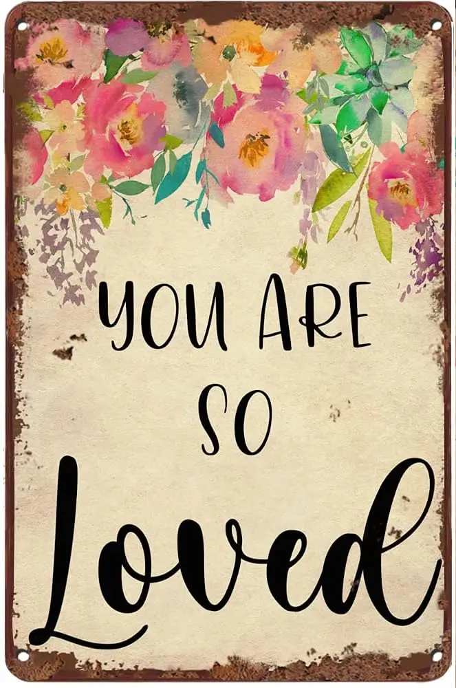 Grmn Cretve Metl Tn Sgn You re So Loved Florl Забавный Летний декор Wll Декор Frmhouse для дома Cfes Offce Sre Pubs