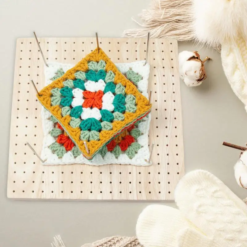 

1 Set Wooden Blocking Board Granny Square Crochet Board Crafting With 324 Small Holes For Setting Sewing Knitting Artworks