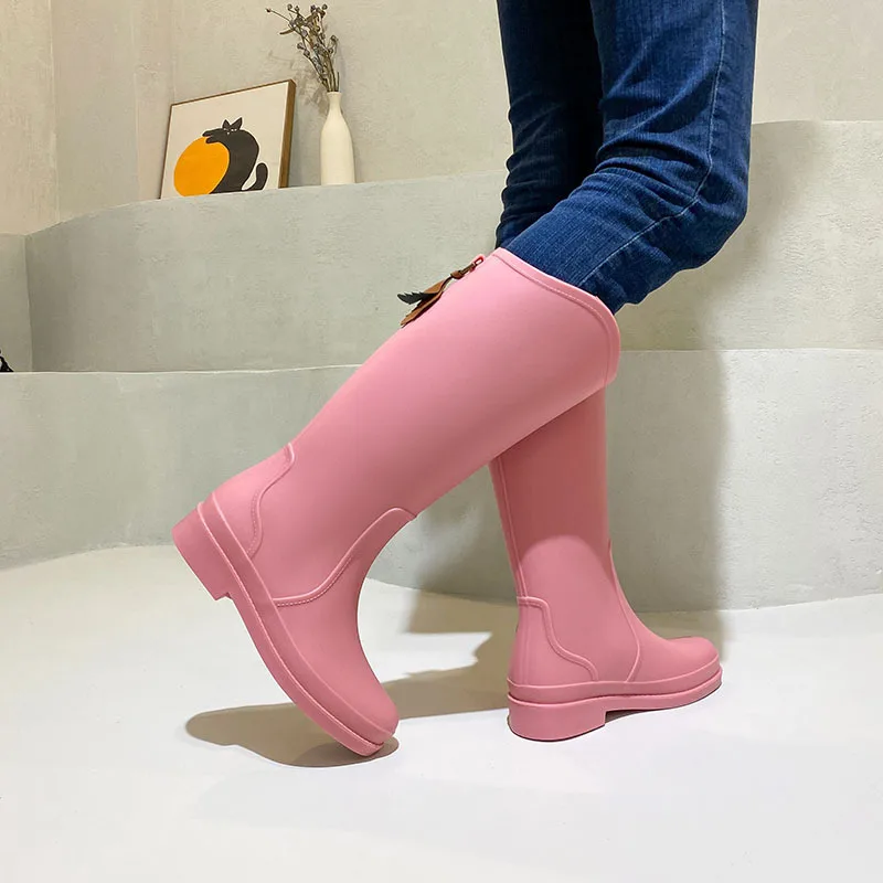 2023 New Women's Tall Rain Boots Kitchen Waterproof Non-slip Rain Boots Women Fashion Outdoor Work Boots Novo Em Botas Femininas