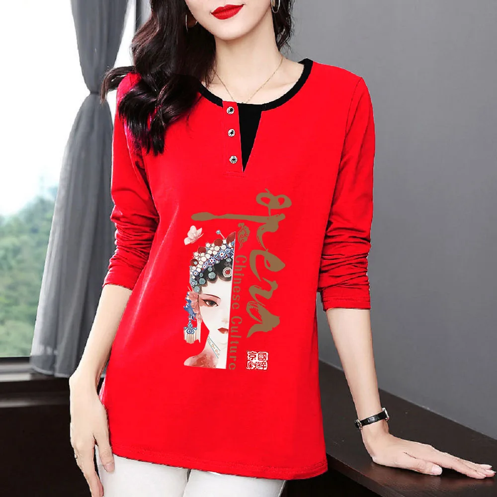 

2022 Spring Autumn New Fashion T Shirt Woman O Neck Long Sleeve T-shirt Woman Korean Style Shirt Women Shirts #118