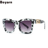 boyarn modern flat top one piece retro trend sunglasses ins style singers stars same color sunglasses women