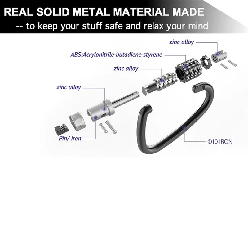 Комбинированные замки 4-значный сверхмощный телефон D-образный кодовый замок для