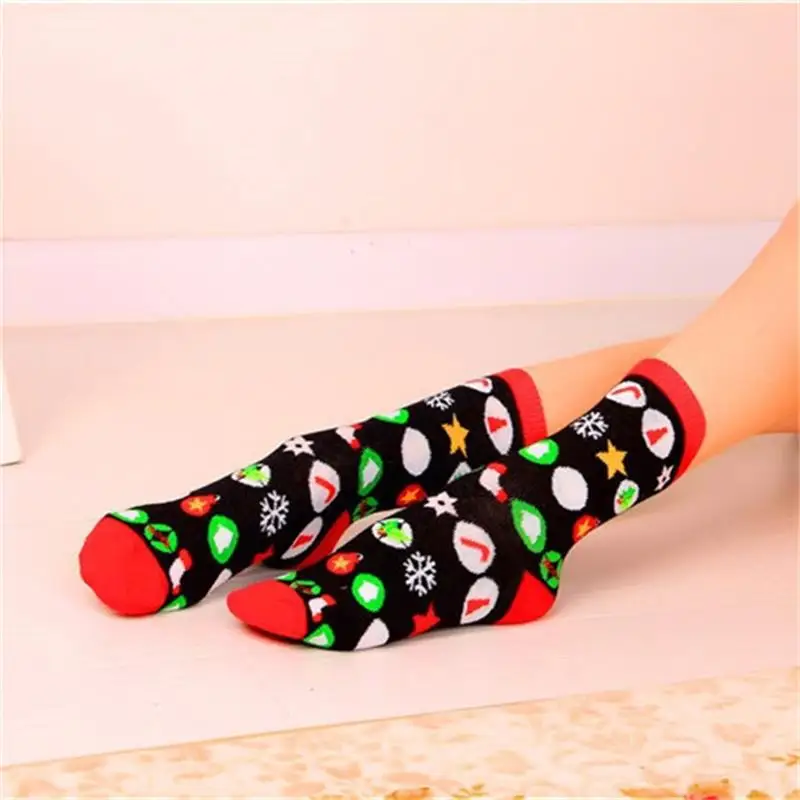 5 Pairs/Lot Dark Series Christmas Women's Socks Personality Creative Thickened Medium Tube Socks Suitable for Autumn and Winter