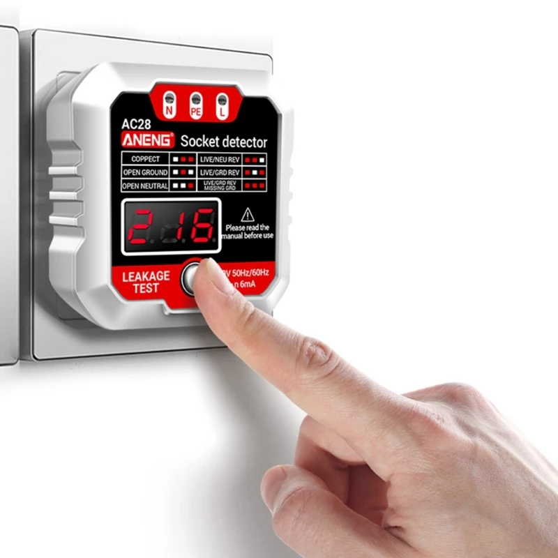 

Socket Tester Mains Outlet Tester Power Socket Automatic Electric Circuit Finder