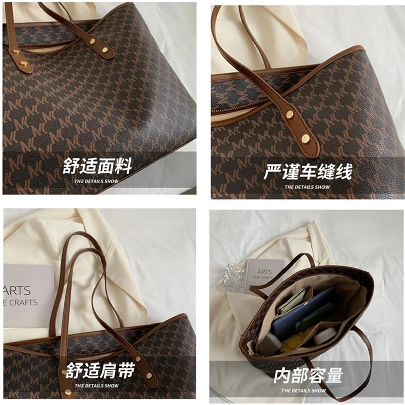Large-capacity Bag Women's 2022 New Trendy High-end Western Style Explosive Portable Shoulder Bag All-match Tote Shopping Bag
