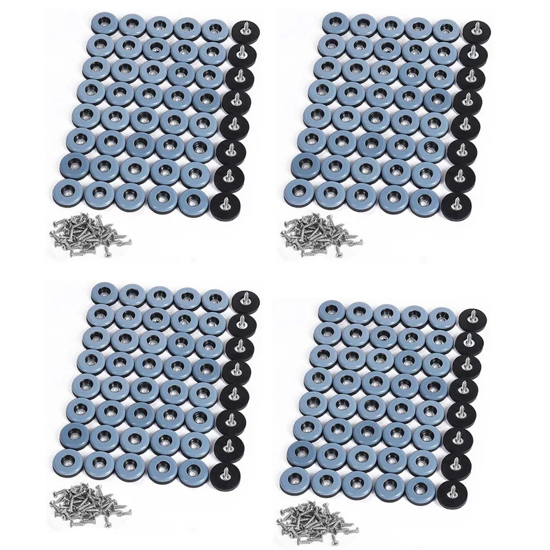 

192 шт., мебельные слайдеры, легко движущиеся слайдеры из ПТФЭ с винтовым напольным протектором для плитки, деревянных полов (круглый 25 мм)