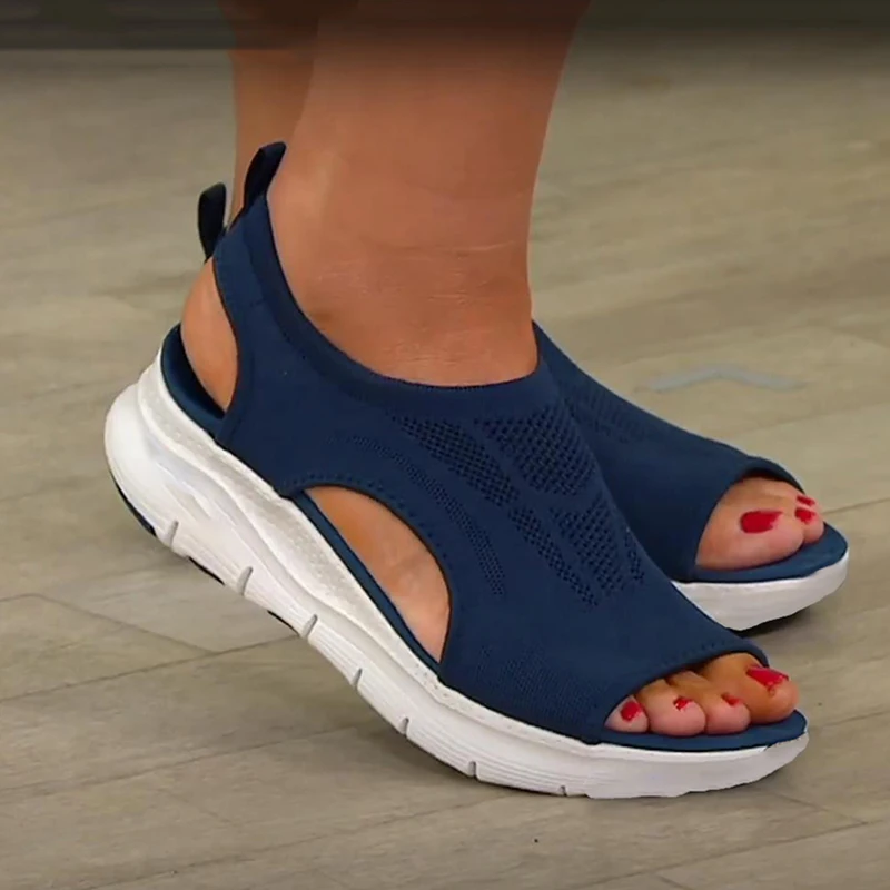 

2022 New Women Sandals Summer Peep Toe Sandals Women Platform Female Shoes Breathable Comfortable Lightweight Plus Size Shoes