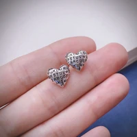 925 sterling silver heart stud earrings for girls simple fashion alphabet small piercing earrings jewelry gifts for women eh064