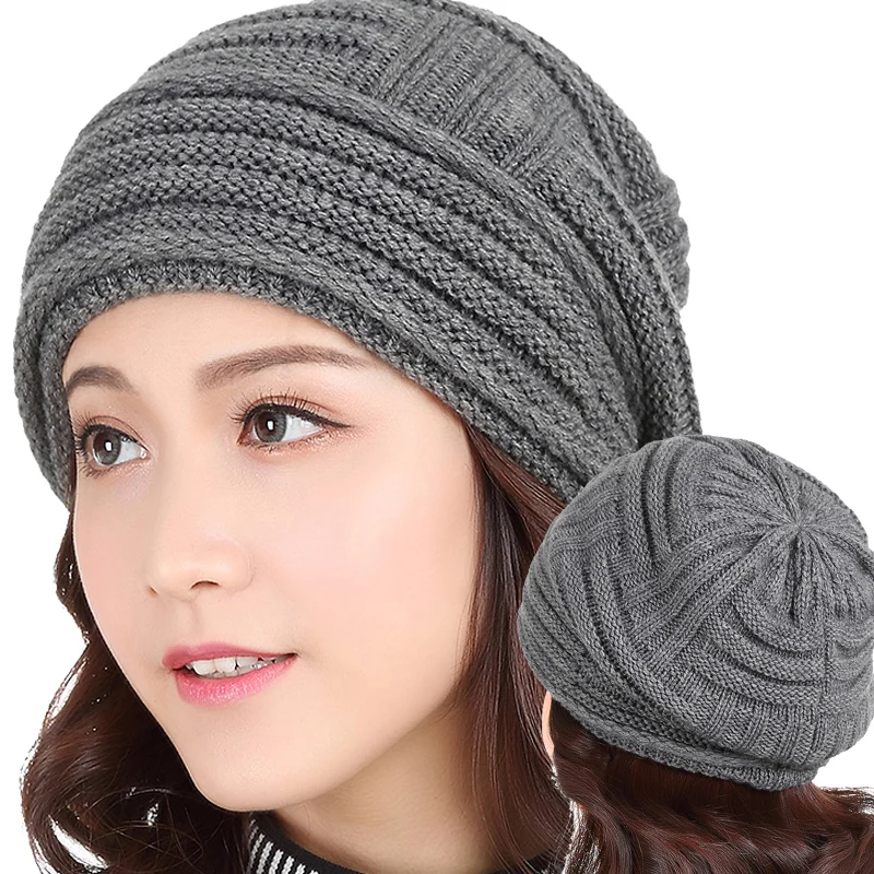 

Новинка 2022, Женская осенне-зимняя вязаная хлопковая шапка, повседневные облегающие шапки унисекс со складками, однотонные шапочки в стиле х...