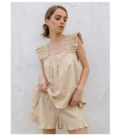 Пижама женская хлопковая белая - изображение