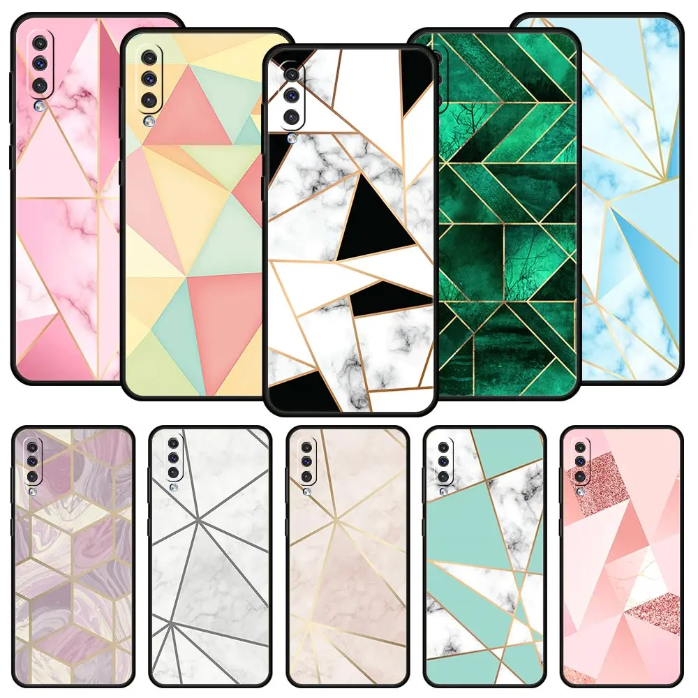 

Мраморный чехол для телефона с геометрическим рисунком для Samsung Galaxy A12 A32 A50 A70 A20E A20S A10 A10S A22 A30 A40 A52S A72 5G A02S, мягкий чехол