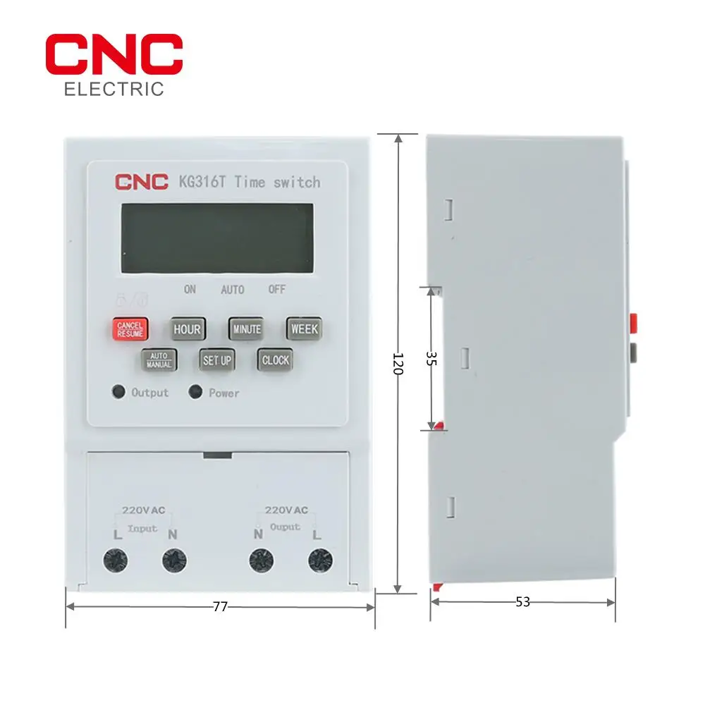 CNC KG316T таймерный переключатель на DIN-рейку 220 В реле времени уличная лампа