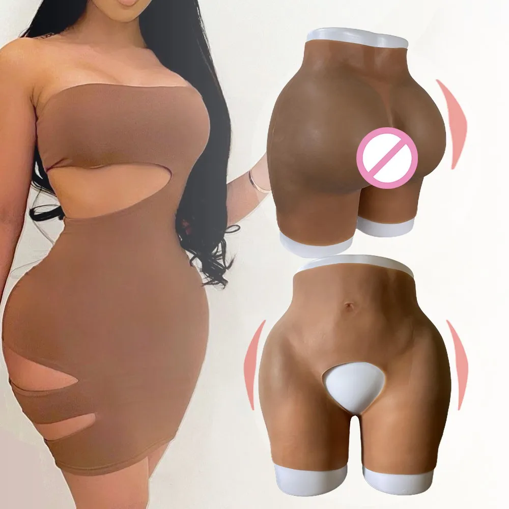 Silicone Butt Enhancement Padded Panties Big Hips Up Buttocks Underpants 0.3/0.48/0.63/1 Inch Hips Dark Color