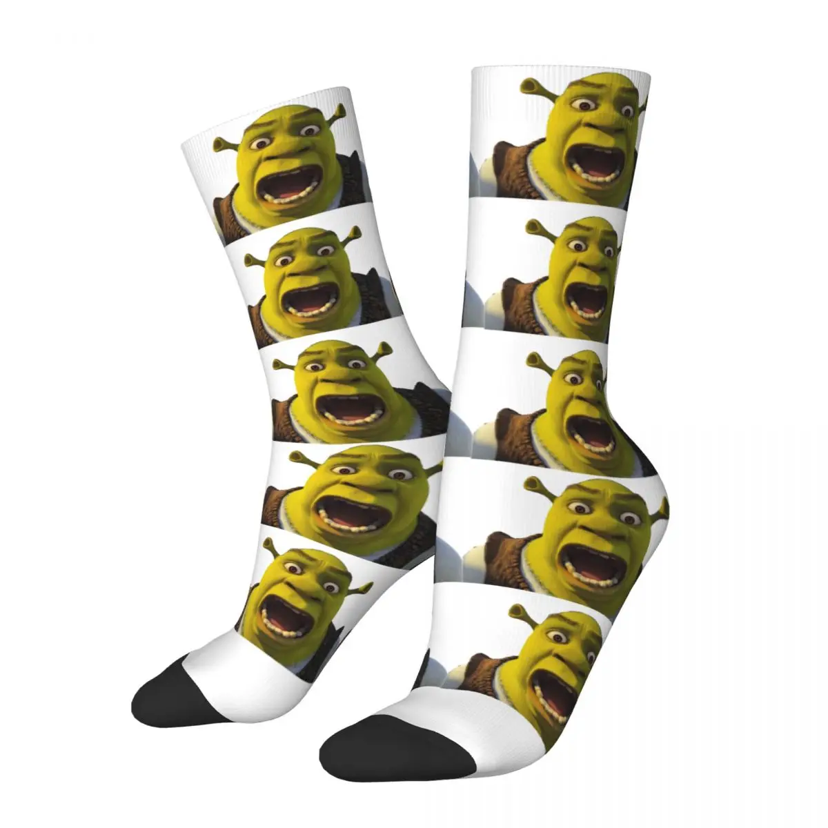 

Funny Happy Men's Socks Surprised Vintage Harajuku Shrek Film Hip Hop Novelty Seamless Crew Crazy Sock Gift Pattern Printed