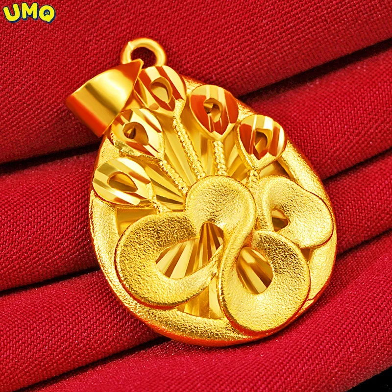

Hi Classic Women 24k Yellow Gold Plated Flower Water Drop Pendant Necklace for Female Party Jewelry with Box Chain Birthday Gift