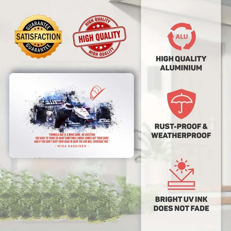 Mika Hakkinen 1999 Жестяная Табличка для автомобиля значок интерьера винтажный