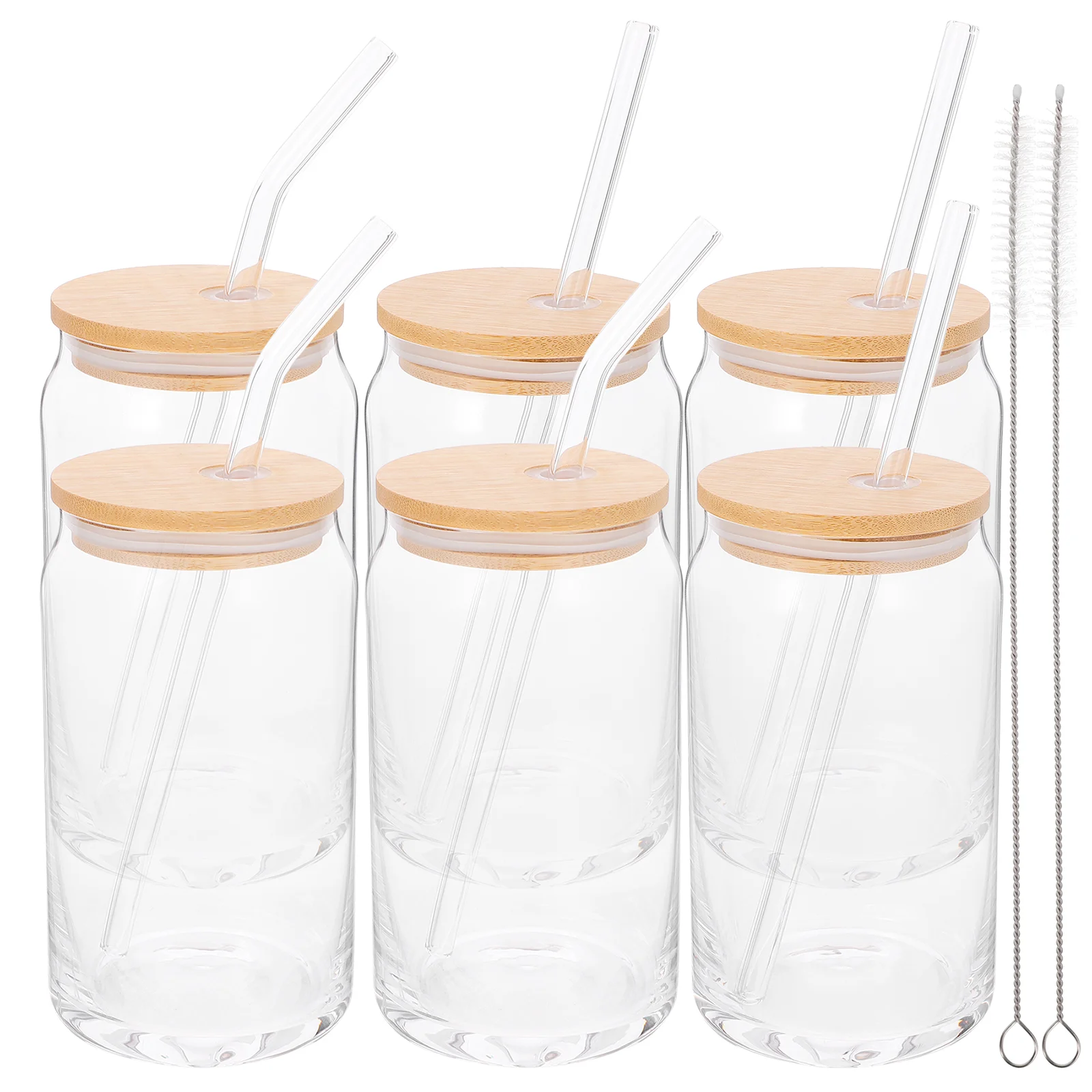 

Glass Cups with Lid and Straw Jars for Juicing Glasses Lids Tumblers Can Water Cola